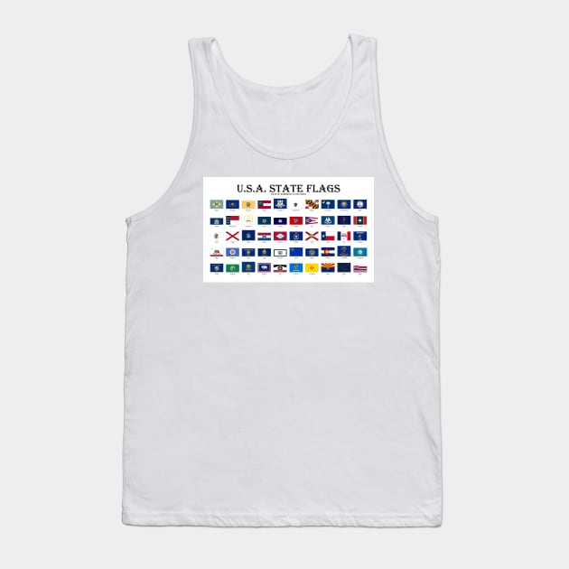 United States of America State flags by date of admission Tank Top by SPJE Illustration Photography